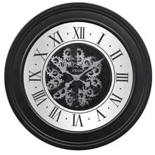 80cm Black Champs Elysees Metal Wall Clock